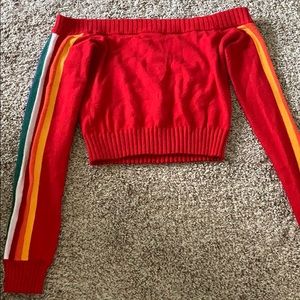 Off-the-shoulder Cropped Sweater